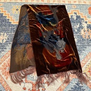 Chic Velvet Sheer Fringe Scarf Lightweight